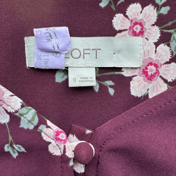 LOFT Women’s Floral Long Sleeved Dress Size 0 - Picture 2 of 6